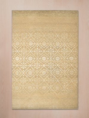 Acar Hand-knotted Wool & Silk Persian Rug - Beige