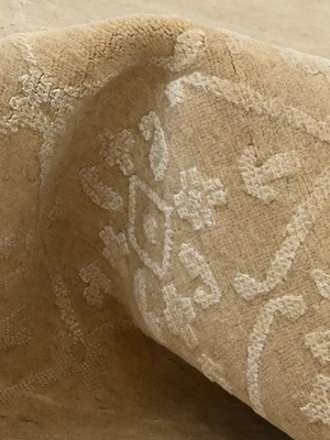 Acar Hand-knotted Wool & Silk Persian Rug - Beige