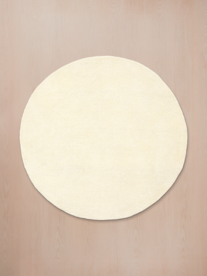 Ameen Round Hand-tufted Wool Rug - Ivory