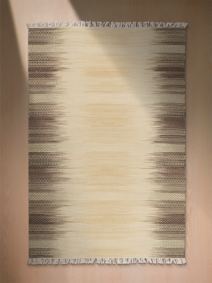 Anne Hand-woven Wool Kilim Rug - Beige
