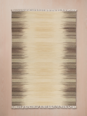 Anne Hand-woven Wool Kilim Rug - Beige