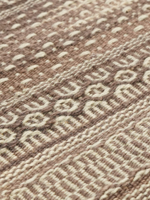 Anne Hand-woven Wool Kilim Rug - Beige