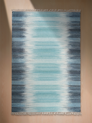 Boyana Hand-woven Wool Kilim Rug - Blue