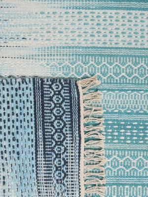 Boyana Hand-woven Wool Kilim Rug - Blue