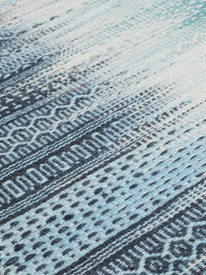 Boyana Hand-woven Wool Kilim Rug - Blue