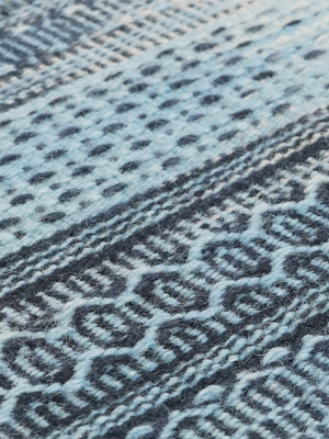 Boyana Hand-woven Wool Kilim Rug - Blue