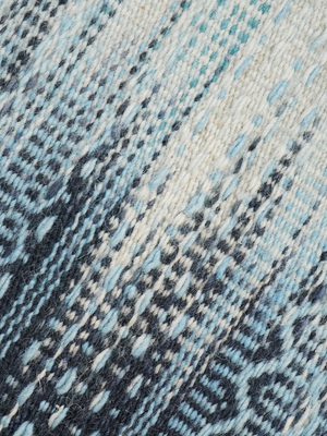 Boyana Hand-woven Wool Kilim Rug - Blue