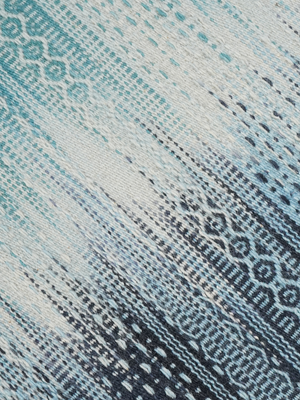 Boyana Hand-woven Wool Kilim Rug - Blue