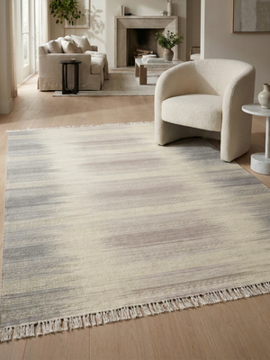 Jurgita Hand-woven Wool Kilim Rug - Grey