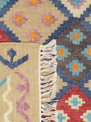 Mervyn Hand-woven Wool Kilim Rug - Beige