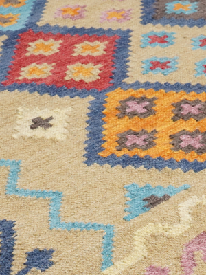 Mervyn Hand-woven Wool Kilim Rug - Beige