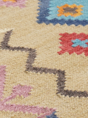 Mervyn Hand-woven Wool Kilim Rug - Beige