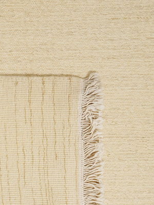 Kloe Soumak Weave Hand-woven Wool Rug - Ivory