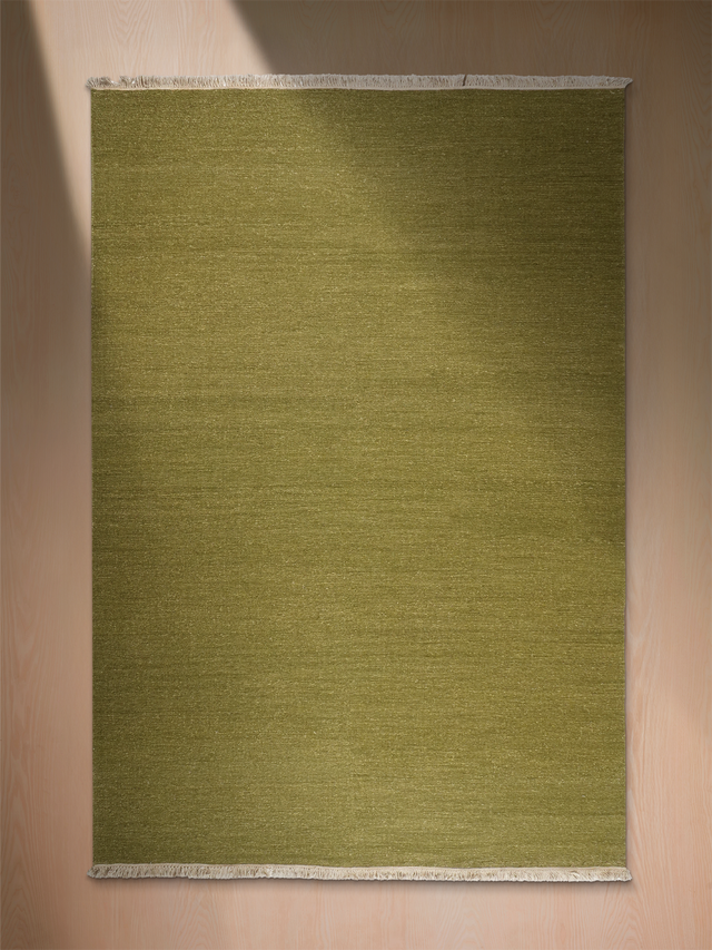 Dugald Soumak Weave Hand-woven Wool Rug - Olive Green