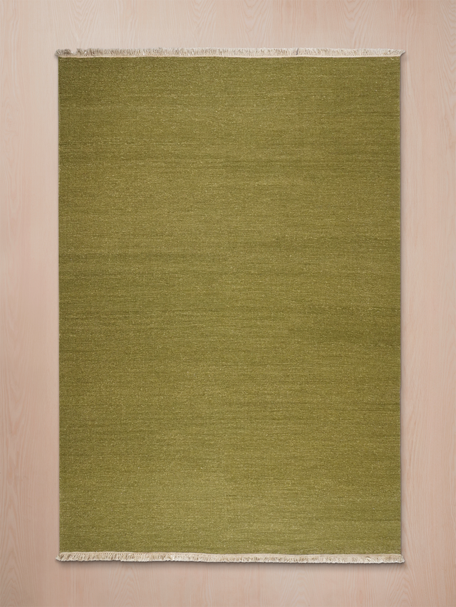 Dugald Soumak Weave Hand-woven Wool Rug - Olive Green