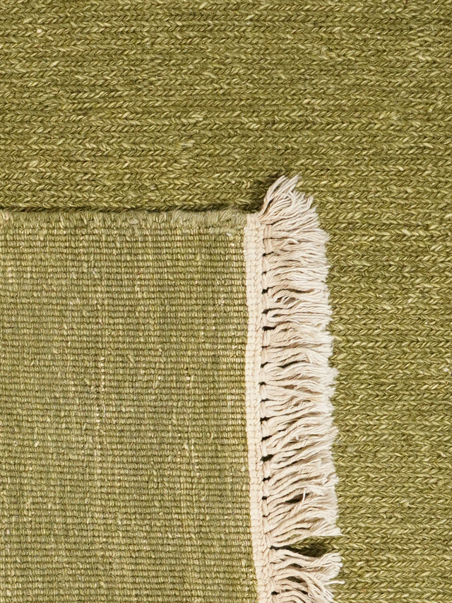Dugald Soumak Weave Hand-woven Wool Rug - Olive Green