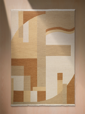 Gillian Soumak Weave Hand-woven Wool Geometric Rug - Beige