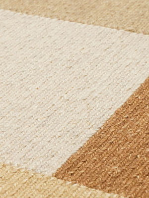 Gillian Soumak Weave Hand-woven Wool Geometric Rug - Beige