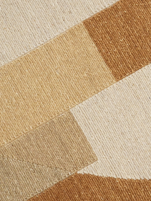 Gillian Soumak Weave Hand-woven Wool Geometric Rug - Beige
