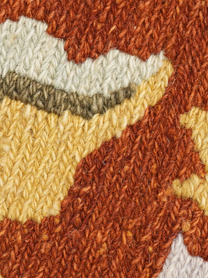 Larissa Soumak Weave Hand-woven Wool Floral Rug - Rust