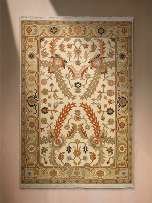 Fema Soumak Weave Hand-woven Wool Persian Rug - Off-White