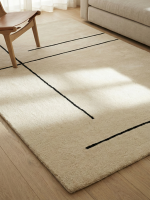 Russell Hand-tufted Wool Geometric Rug - Beige