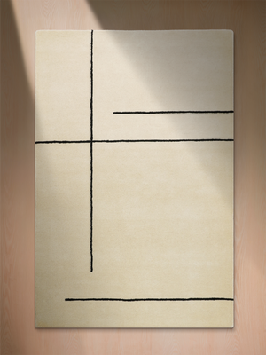 Russell Hand-tufted Wool Geometric Rug - Beige