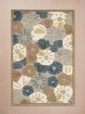 Aine Hand-tufted Wool Floral Rug - Rust