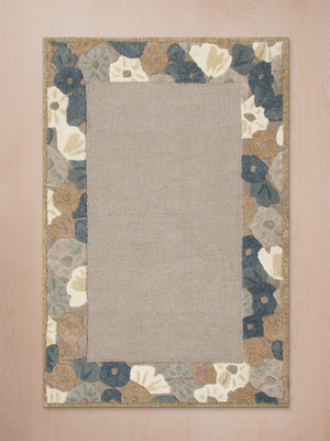 Egle Hand-tufted Wool Floral Rug - Rust