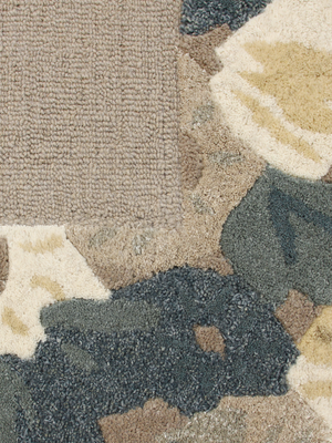 Egle Hand-tufted Wool Floral Rug - Rust