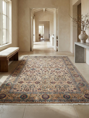 Ivaylo Hand-knotted Wool Persian Rug - Cream