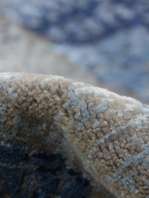 Sadie Hand-knotted Bamboo Silk & Wool Abstract Rug - Blue