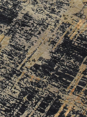 Tessa Hand-knotted Bamboo Silk & Wool Distressed Rug - Black