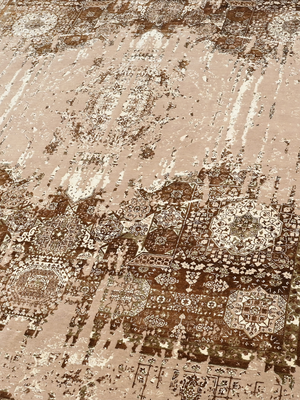 Becca Hand-knotted Bamboo Silk & Wool Persian Rug - Brown