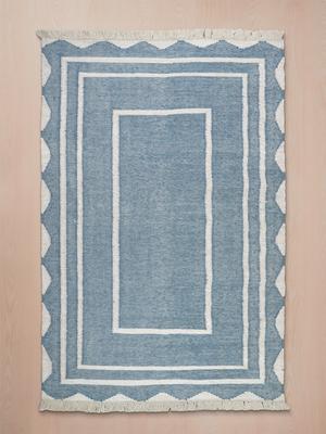 Lyra Hand-woven Indoor-Outdoor Geometric Rug - Blue