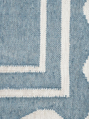 Lyra Hand-woven Indoor-Outdoor Geometric Rug - Blue