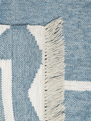 Lyra Hand-woven Indoor-Outdoor Geometric Rug - Blue