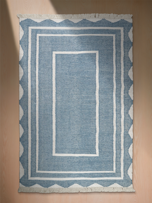 Lyra Hand-woven Indoor-Outdoor Geometric Rug - Blue