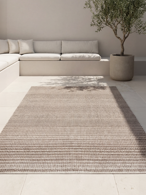 Joanne Hand-woven Indoor-Outdoor Striped Rug - Beige