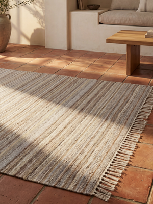 Fiona Hand-woven Indoor-Outdoor Striped Rug - Beige