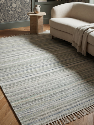 Janet Hand-woven Indoor-Outdoor Striped Rug - Green