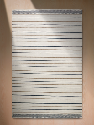 Rini Hand-woven Indoor-Outdoor Striped Rug - Ivory