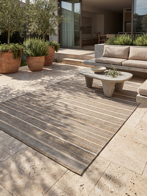 Duke Hand-woven Indoor-Outdoor Striped Rug - Brown