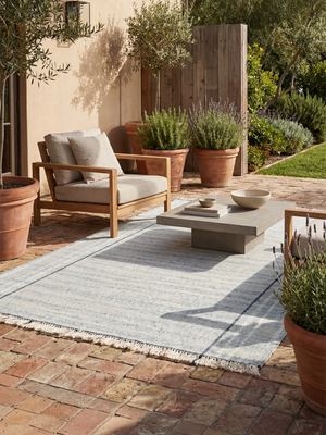 Camila Hand-woven Indoor-Outdoor Striped Rug - Blue