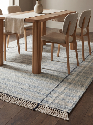 Camila Hand-woven Indoor-Outdoor Striped Rug - Blue