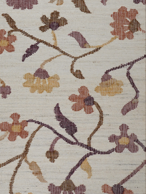 Casey Hand-woven Jute Floral Rug - Ivory