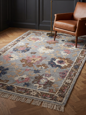 Elisha Hand-woven Jute Persian Rug - Blue