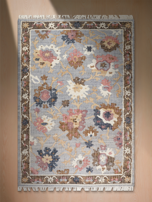 Elisha Hand-woven Jute Persian Rug - Blue
