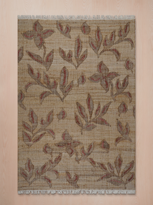 Fleming Hand-woven Jute Floral Rug - Brown