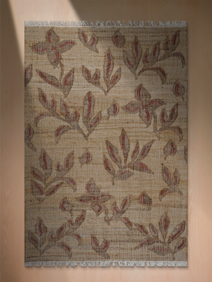 Fleming Hand-woven Jute Floral Rug - Brown